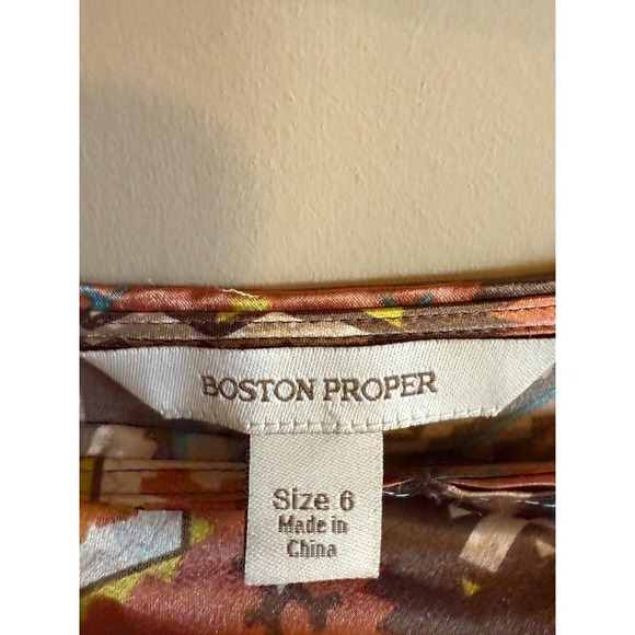 Boston Proper Geometric Print Wrap Style Skirt Size 6 - Picture 2 of 4